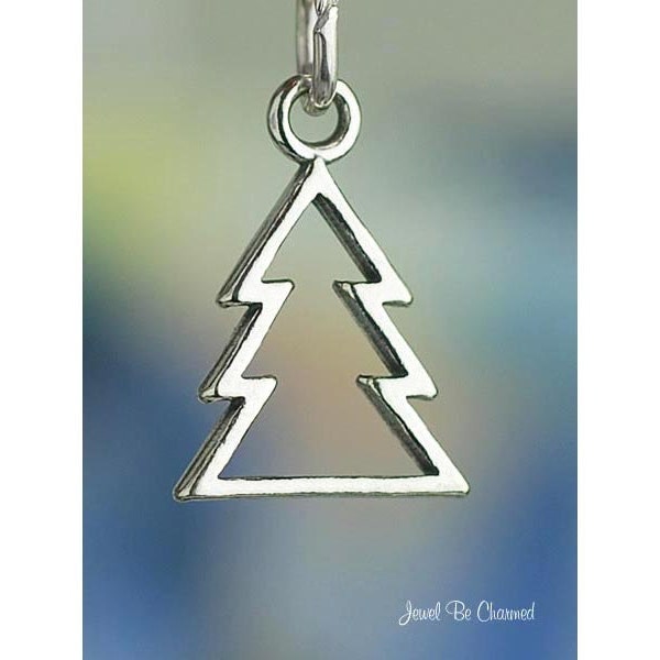 Sterling Silver Cookie Cutter Christmas Tree Charm Holiday Solid .925