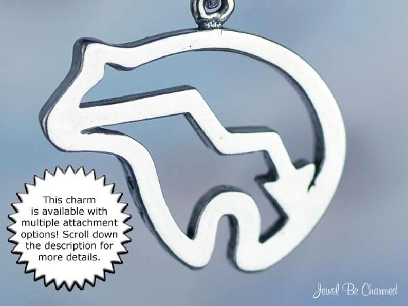 Sterling Silver Heartline Bear Fetish Charm Zuni Outline Solid .925