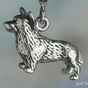 Sterling Silver Corgi Charm Dog British Welsh Corgis 3D Solid .925