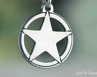 Small Sterling Silver Texas Star Charm Lone Star State Solid .925