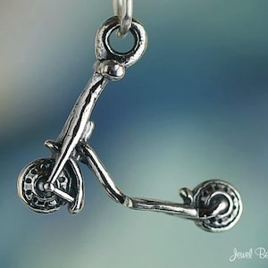 Sterling Silver Kick or Push Scooter Charm Toy Scooters 3D Solid .925