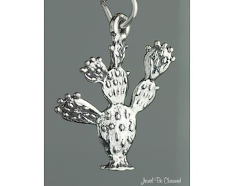 Silver or Gold 3D Prickly Pear Cactus Charm