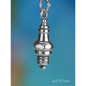 Sterling Silver Spark Plug Charm Vehicle Car Engine Ignition 3D .925