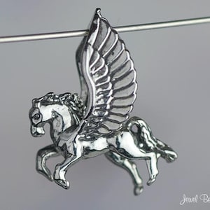 Sterling Silver Flying Winged Horse Pegasus CHARM or PENDANT 3D .925