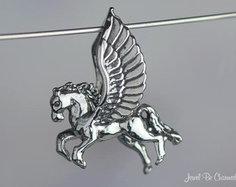 Sterling Silver Flying Winged Horse Pegasus CHARM or PENDANT 3D .925