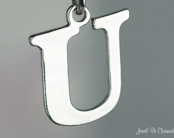 Sterling Silver Letter U Charm Initial or for Hand Stamping Solid .925