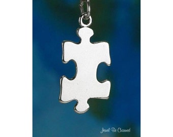 Sterling Silver Autism Jigsaw Puzzle Piece Charm Awareness Solid .925