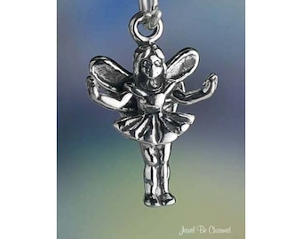 Sweet Fairy Charm Sterling Silver Faerie Little Girl Fairies Solid 925