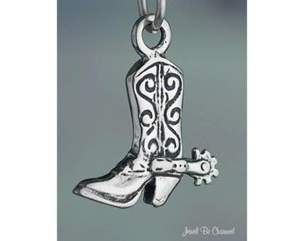 Sterling Silver Cowboy Boot Charm Spur Western Horse Riding Solid .925