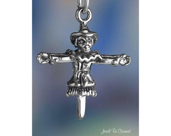 Sterling Silver Scarecrow Charm Scarecrows Farmer Gardener Solid .925