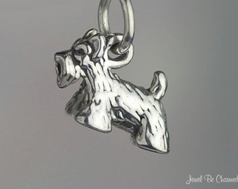 Sterling Silver Miniature Scottish Terrier Charm Scottie 3D Solid .925