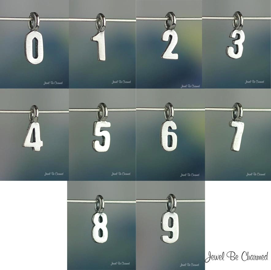 Miniature Sterling Silver Number of Your Choice Charm Tiny Solid .925