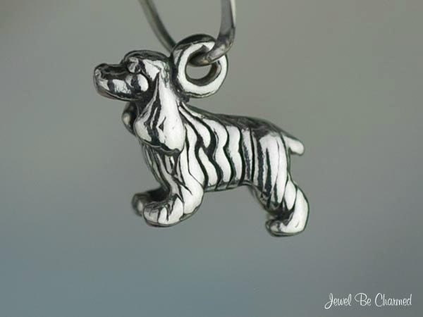 Miniature Sterling Silver Springer or Cocker Spaniel Charm Tiny .925