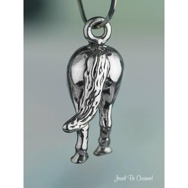 Sterling Silver Horse Rear End Charm Joke Comedy Gag Gift Solid .925