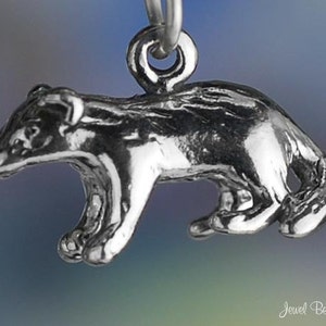 Sterling Silver Badger or Honey Badgers Charm Wild Animal 3D Solid 925