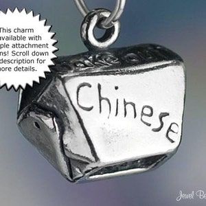 May include: Silver charm shaped like a Chinese takeout box with the word "Chinese" inscribed on the front.