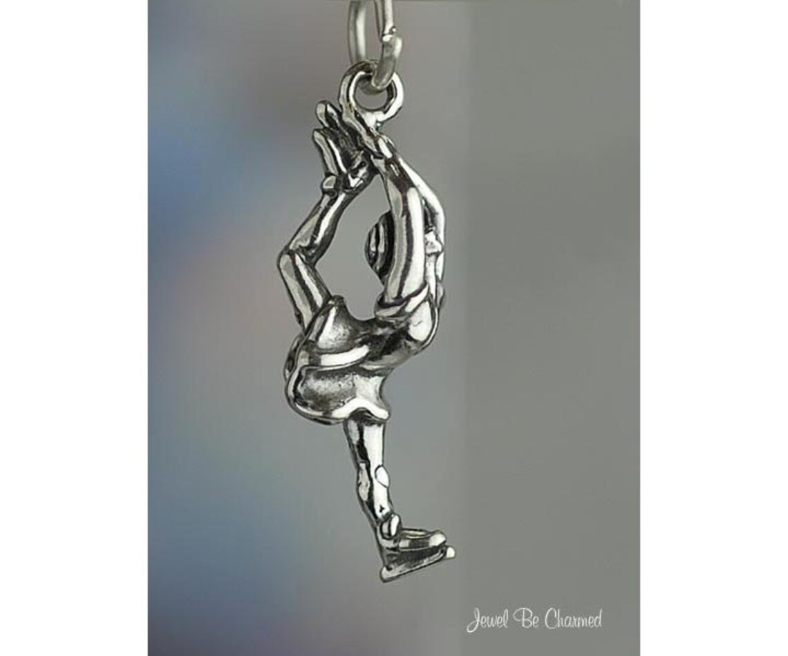 Oxidized 3D Ice Skater Charm