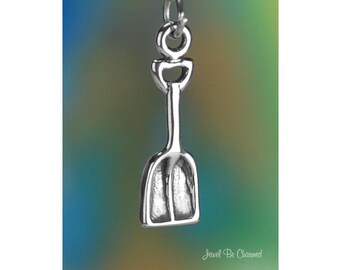 Sterling Silver Snow Shovel Charm Winter Storm Blizzard 3D Solid .925