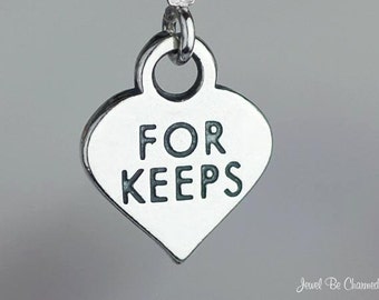 Sterling Silver For Keeps Candy Heart Charm Miniature Tiny Solid .925