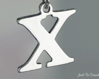 Sterling Silver Letter X Charm Initial or for Hand Stamping Solid .925