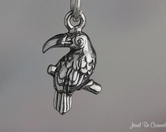 Miniature Sterling Silver Toucan Charm Toucans Tropical Tiny Solid 925