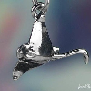 Sterling Silver Stingray Charm Ray Skate Stingrays Ocean 3D Solid .925 image 3