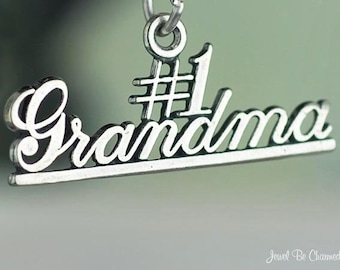 Sterling Silver Number One Grandma Charm Grandmother Granny Solid .925