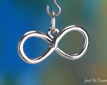 Sterling Silver Infinity Symbol Charm Lemniscate Infinite 3D Solid 925