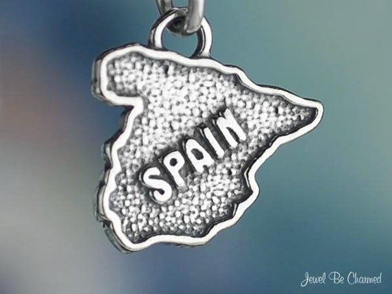 Sterling Silver Spain Charm Spanish Country Europe Travel Solid .925