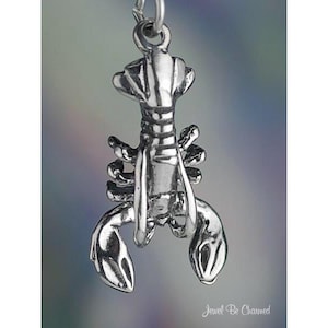 Movable Sterling Silver Lobster Charm Seafood Crustacean 3D Solid .925