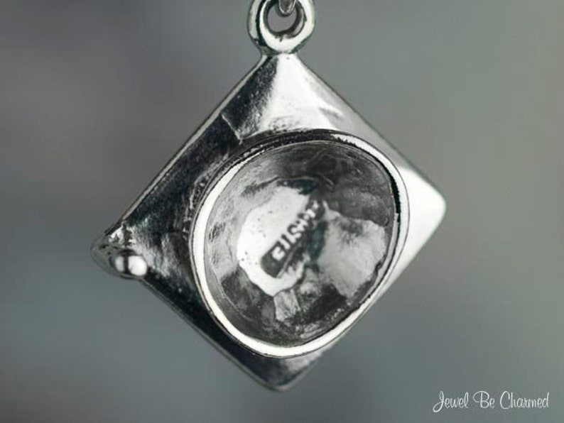 Graduation Cap Charm Sterling Silver Cap School Student Graduate .925 image 3