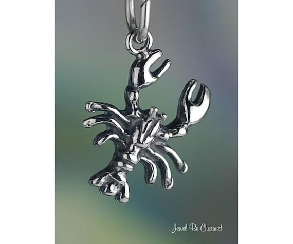 Sterling Silver Crayfish or Crawdad Charm Crustacean Seafood Solid 925
