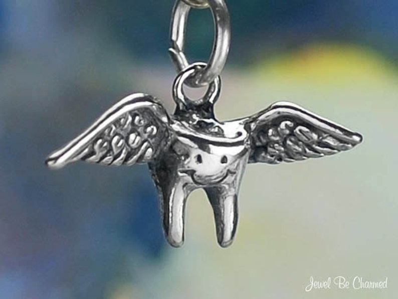 White & Lilac Gold Tooth Fairy Charm main image 1