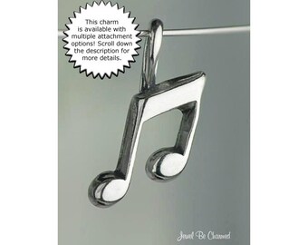 Sterling Silver 8th Note Music Charm / Pendant – 925 – Unbranded USA Made