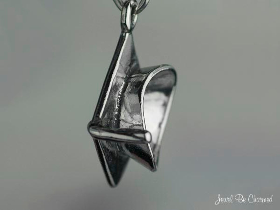 Mortar Board Graduation Hat Charm In Sterling Silver - The Jewel Shop - Foto 4