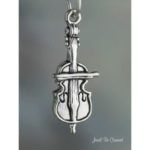 Sterling Silver Cello Charm Musical Instrument Music 3D Solid .925
