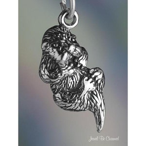 Sterling Silver Sea Otter Charm Otters Floating on Back Solid .925