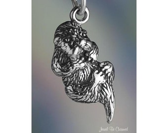 Sterling Silver Sea Otter Charm Otters Floating on Back Solid .925