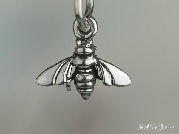 Sterling Silver Bumblebee Honeybee Miniature Bee Charm Tiny Solid .925
