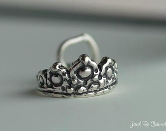 Small Sterling Silver Tiara Charm Princess Queen Fairy Tale Solid .925