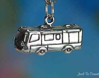 Sterling Silver Motorhome Recreational Vehicle RV Charm 3D Solid .925