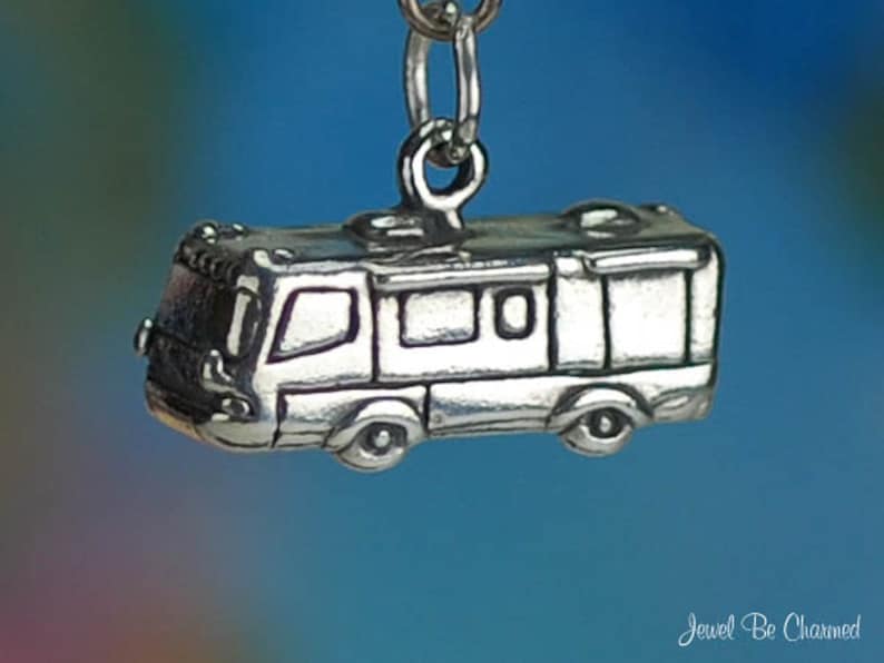 Sterling Silver RV Motorhome Recreational Vehicle Charm