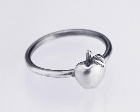 Sterling Silver Apple Ring Solid .925 Apples Fruit Rings Custom