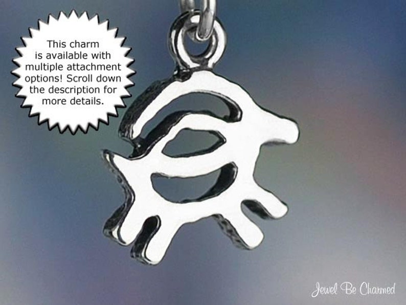 Small Sterling Silver Goat Charm Native American Petroglyph Solid .925 image 2