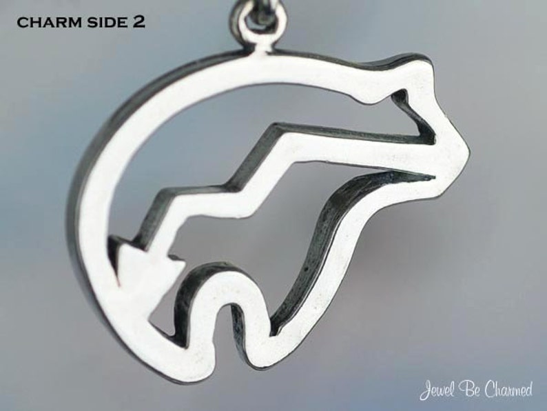 Sterling Silver Heartline Bear Fetish Charm Zuni Outline Solid .925