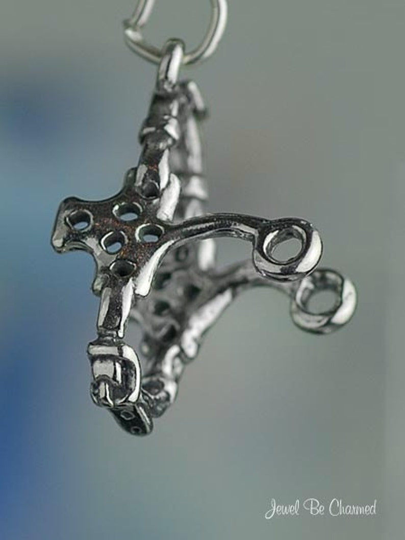 Sterling Silver Hackamore Charm Bitless Bridle Horse Tack Riding .925 image 4