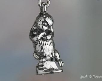 Sterling Silver Silly Cold Penguin Charm Foot in Water 3D Solid .925