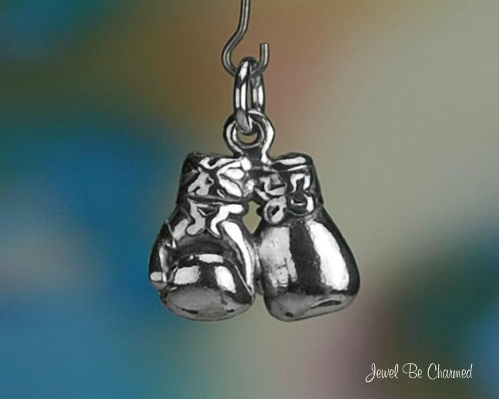 Sterling Silver Boxing Gloves Charm Sterling Silver Boxer 3D Etsy