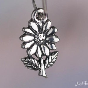 Miniature Sterling Silver Daisy Charm Flower Daisies Tiny Solid .925