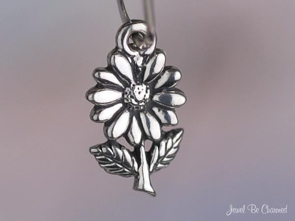 Miniature Sterling Silver Daisy Charm Flower Daisies Tiny Solid .925